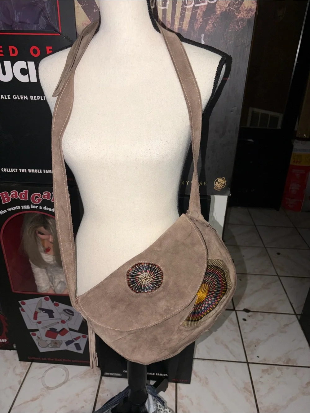 Beautiful bohemian/folk-style crossbody bag,